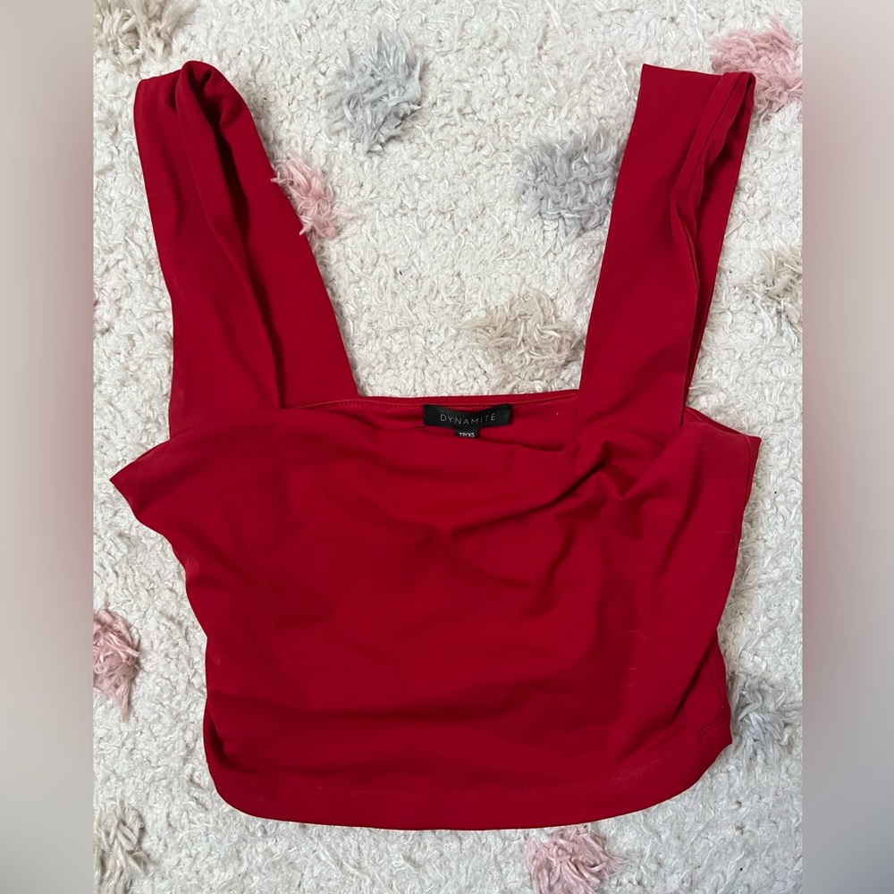 Dynamite Red Square neck Top
